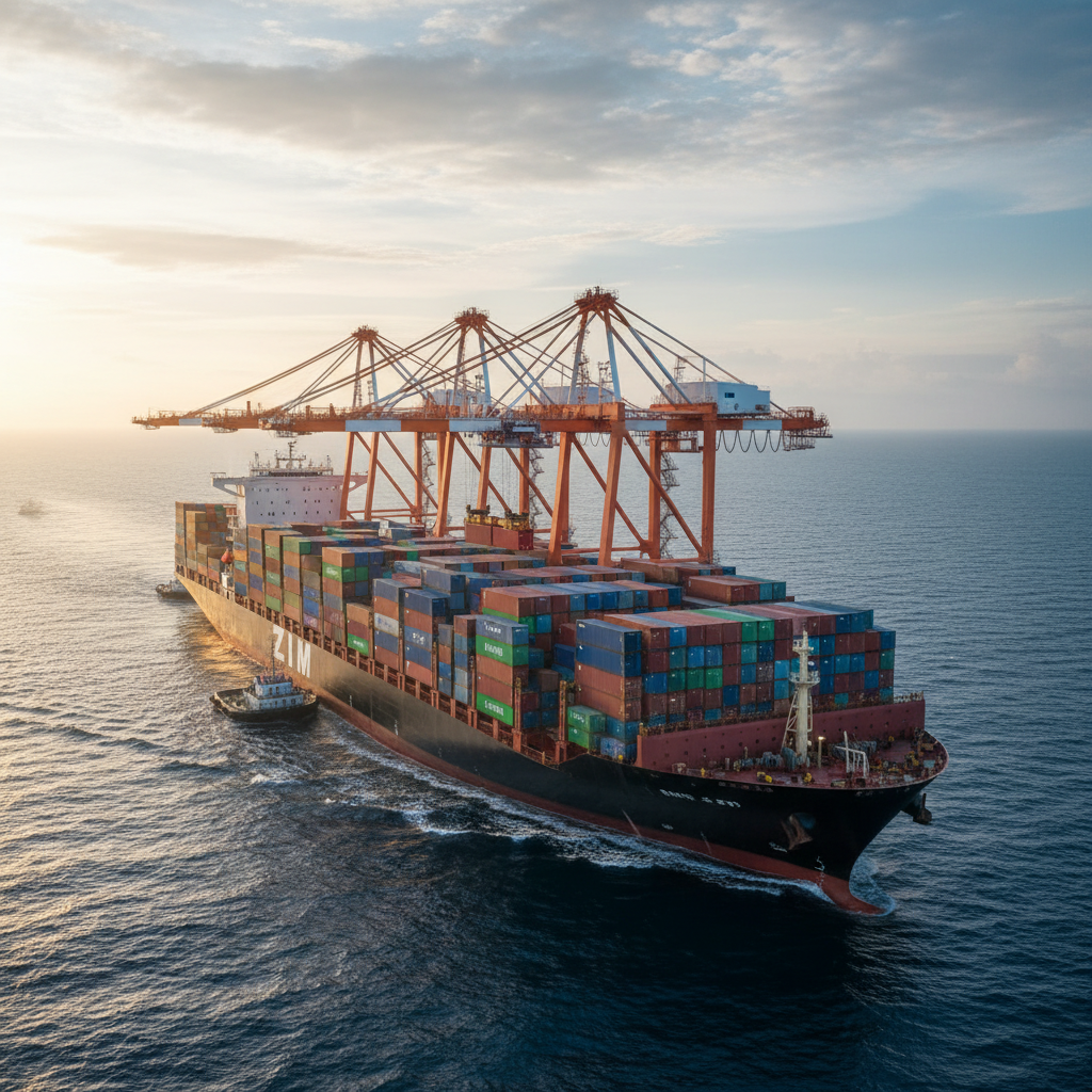 ZIM vessel operation with 3 gantry cranes